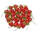 J-Rijzen 30pcs Fake Fruit Artificial Strawberries Lifelike Simulation Small Red Strawberry Set for Home Kitchen Shop Supermarket Decoration Or Props