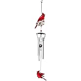 Spoontiques Cardinal 18" Wind Chime - Outdoor Garden Décor - Decorative Chimes for Yard, Garden, Backyard and Patio Decoration