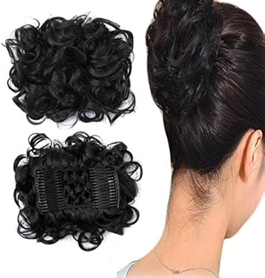 Focussexy Short Messy Curly Hair Scrunchie Bun Piece Up Do
