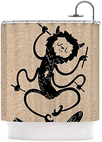 Flaun Anya Volk Music Monster Brown Fantasy Shower Curtain,
