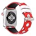 Sport Band for Apple Watch 38mm 42mm, iWatch Strap Replacement with Polka Dot Floral Print Leather Bracelet Wristband for Apple Watch Series 3，2，1, NIKE+, Hermes, Edition (Red white polka dot, 38mm)
