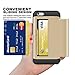 iPhone 6S Case, iPhone 6 Case, SAMONPOW Hybrid iPhone 6 Wallet Case Card Holder Shell Heavy Duty Protection Defender Shockproof Anti-Scratch Soft Rubber Bumper Cover Case for iPhone 6 iPhone 6S - Gold