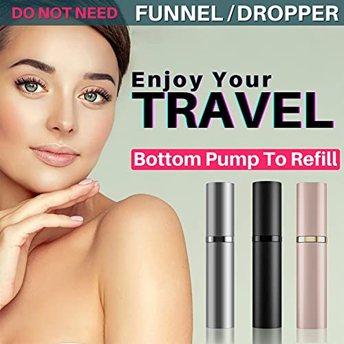 BRARIOS Refillable Portable Mini Perfume Atomizer for Travel, 5ml Luxury Empty Leakproof Pump Perfume Spray bottle Atomizer for Man and Woman (Z-Black) 2 BRARIOS Refillable Portable Mini Perfume Atomizer for Travel, 5ml Luxury Empty Leakproof Pump Perfume Spray bottle Atomizer for Man and Woman (Z-Black)