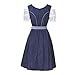 KoJooin Women's German Dirndl Dress 3 Pieces Oktoberfest Costumes Blue Dot 42