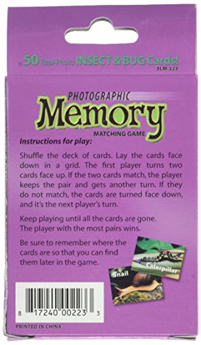 Stages Learning Materials Picture Memory Insects and Bugs Card Game Real Photo Concentration Game for Home, Family, Preschool & Kindergarten Education