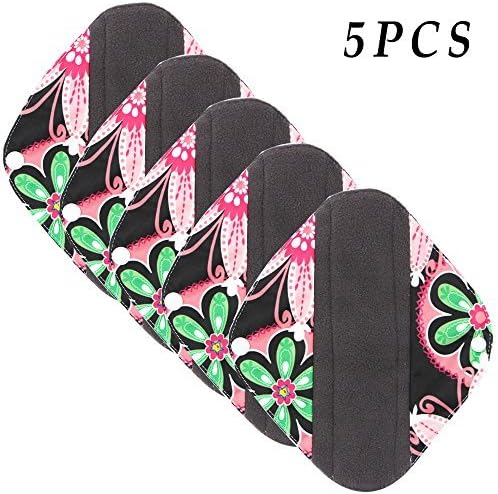 Vanki 5pcs Menstrual Pad Bamboo Cloth Reusable Washable Mama Sanitary Pad Liner 34# S