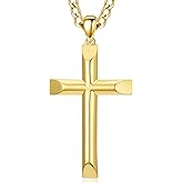 Vyrniss 18K Gold Cross Necklace for Men Gold Cross Pendant Minimalist Cross Christian Jewelry Religious Gift