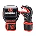 Sanabul Essential 7oz MMA Gloves for Men & Women, Hybrid MMA Martial Arts, Sparring Grappling Training, Padded Kick Boxing Gloves, Black/Red Large/X-Large