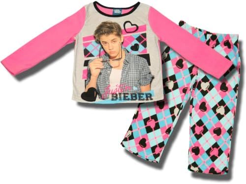 Justin Bieber "Sunglasses Off" 2 piece fleece pajama set for girls - 8