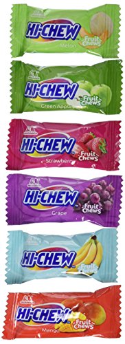 Hi-Chew 190+ Assorted Flavored Individually Wrapped Fruit Chews - Mango, Grape, Melon, Strawberry, Banana & Green Apple