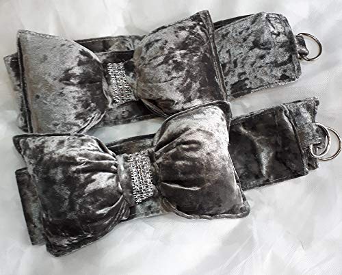 Crushed Velvet Bow And Diamante Curtain Tie Backs Amazon Co Uk