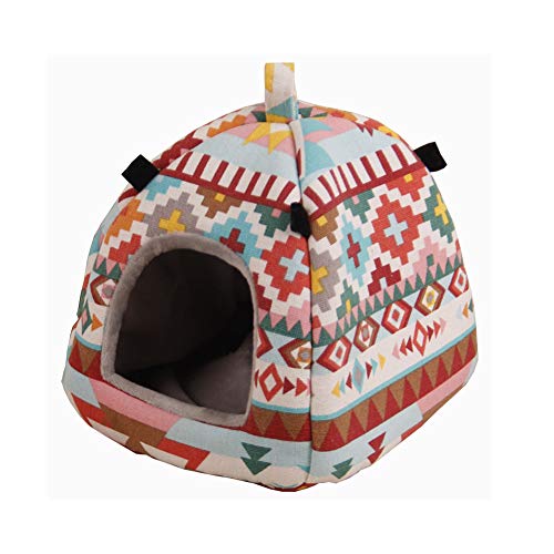 Bird Hut Nest Hammock Tent Bed Toy for Medium Large Pet Parrot Parakeet Cockatiel Conure Cockatoo African Grey Amazon Eclectus Lovebird Hamster Chinchilla Ferret Squirrel Cage Swing - Thumbnail 4