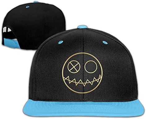Kids Fun Smile Ghoul Flat Brim Snapback Baseball Cap RoyalBlue