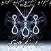 EleQueen 925 Sterling Silver Full Cubic Zirconia Teardrop Bridal Pendant Necklace Dangle Earrings Set