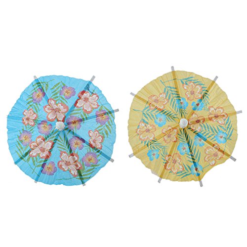 24 Pcs Mixed Tropical Drinks Cocktail Umbrella for pool party (Random Color)