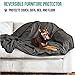 PetAmi Dog Blanket for Bed, XL Pet Blanket Large Dogs, Fleece Furniture Couch Cover Protector Sofa Car Crate Kennel, Soft Sherpa Cat Throw Plush Reversible Washable, Twin 60x80 Solid Dark Gray