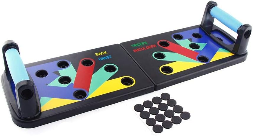 Push Up Board and Rack System, Body Building Training Pad with 2 Handles, Detachable Fitness Exercise Stand, Portable Strength Training Accessories for Gym, Park, Playground