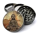 Expression Gifts Grinder_85 5 Piece Buddha Pattina Spice Tobacco Herb Grinder with Pollen/Keef Catcher, X-Large