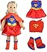 Tatuer Doll Clothes Super Hero Costume+Wonder Woman Outfit for 18 Inch American Girl Dolls (Dolls Not Included)