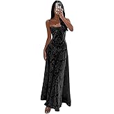 Mollyevers Floral Jacquard Bridesmaid Dresses for Women Long Spaghetti Strap Formal Wedding Guest Dress