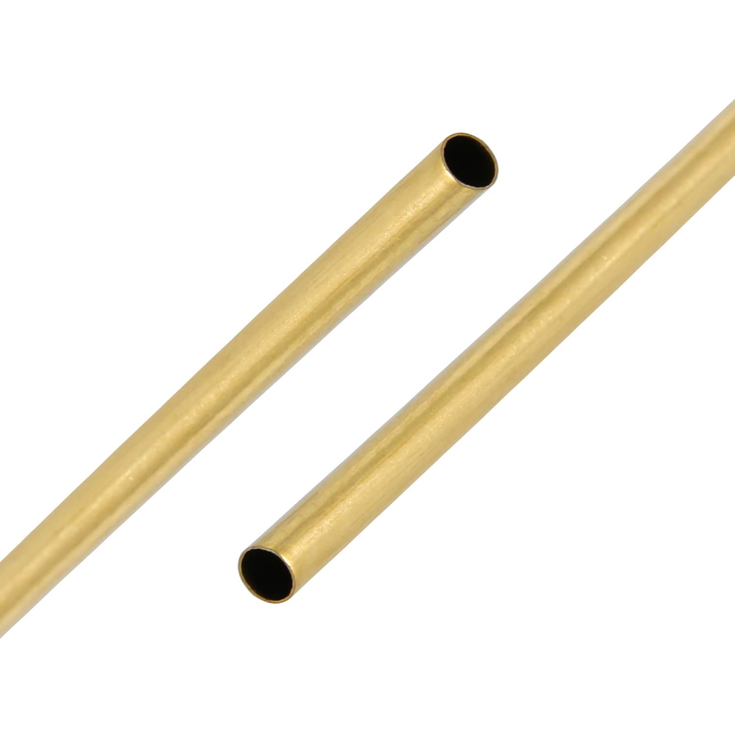 Ohamtes 2PCS Brass Tube ID6.1mm(0.24") x OD6.5mm(0.256") x L300mm(11.81"), wall Thickness 0.2mm(0.008"), Used for Refrigerator Capillary Tube, Oil Circuit Hydraulic System, Craft Decoration
