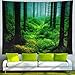 Racunbula Misty Forest Tapestry Trees Wall Hanging Tapestry Triangle Forest Tapestry Woodland Landscape Forest Tapestry Night Multi-Color for Bedroom Living Room Dorm (59