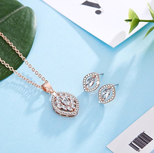 Incaton Flame Pendant Necklace Earrings set Birthday Christmas Gifts for Women with Crystal - Thumbnail 3