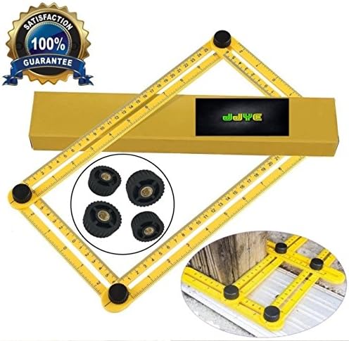 Angle Measurement Template Tool, Angle Ruler for Tile,Floors, Handyman, Builders, Craftsmen, Carpenter &amp; More, Perfect for Difficult Angles, Helps Eliminate Mistakes. Storage Bag &amp; Box