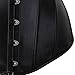 Kranchungel Women's Punk Rock Faux Leather Corset Retro Goth Waist Cincher Basque Bustier Large Black