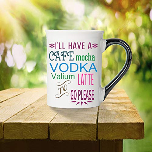 Tumbleweed 'I'll Have a Cafe Mocha Vodka Valium Latte to Go Please' Funny Mug - Thumbnail 4