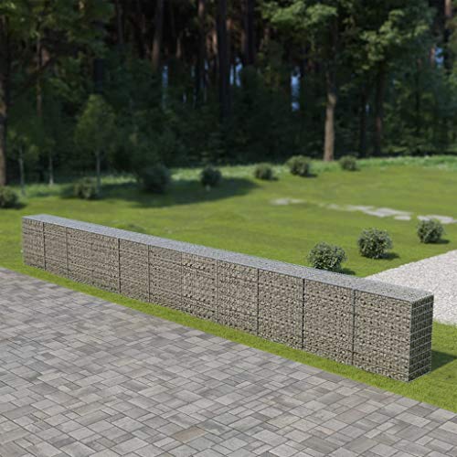 vidaXL Gabionen Wand mit Deckel 900x50x100cm Steingabionen Gabione Steinkorb