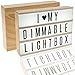 ENZZONE 380 Tiles, Woodgrain Effect Dimmable Cinema Light Box, Unique Kids Night Light, Cinematic Vintage Marquee Sign with Changeable Letters and Fun Symbols |USB Mains Power Plug Adapter