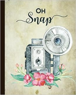 Oh Snap: Vintage Camera Notebook with Quote, Watercolor