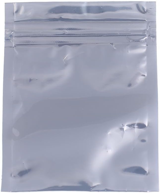 Strong Ziplock Grip Seal Bags Anti-Static Flat Pouch Transparent Grey 10x15CM(200)