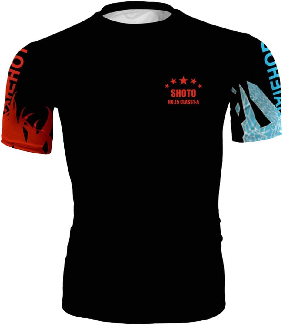 Adult Printed T-Shirt Mens Black Tight Short Sleeve Outfits Halloween Carnival Cosplay Costume, L