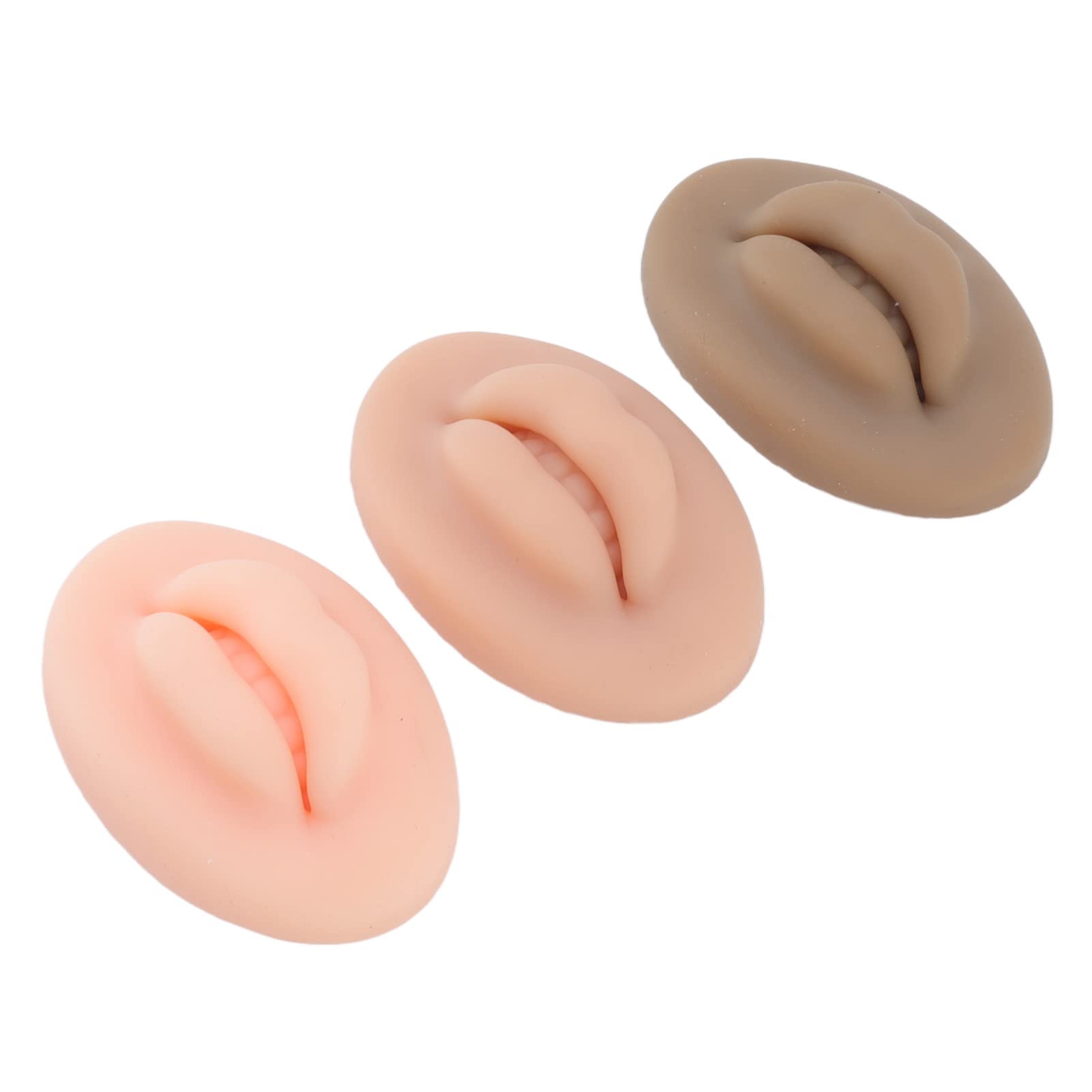 3pcs Tattoo Practice Lips Silicone Microblading Practice Skin 3D Fake Skin Tattoo Skin Cosmetic Makeup Lips Training Silicone Lips For Makeup Practice Fake Lip