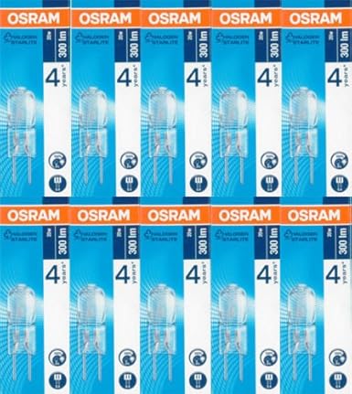 10x Osram HALOSTAR STARLITE 20W 12V FS1 Halogen-NV-Lampe G4 dimmbar klar 300lm