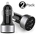 Car Charger, COCOFU Dual USB Smart Port Car Charger for iPhone 7 / 7Plus 6S / 6S Plus 6 Plus /6 SE 5S 5 / 5C 4S, Samsung Galaxy S7 / S6 Edge Plus Note 5 / 4 S5 Other Devices（Black）[2 Pack]