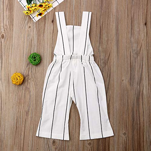 Toddler Baby Girls Halter Romper, Kids Sleeveless Striped Bell-Bottom Jumpsuit Pants Overalls Outfits