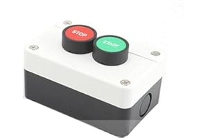 Start Stop Button Switch Box for Industrial Applications with IP65 Waterproof Protection, Dual Momentary Buttons with Normall