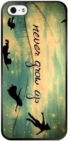 5s Case,iPhone 5 Case,Peter Pan Quotes Never grow up Black Soft Rubber TPU iPhone 5 Scratch-Resistant Protective Case