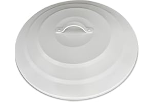 Plexon Trash Can Lid Compotible with 13-Gallon Round Garbage Container Beige Lid for Galvanized Steel Waste Bin