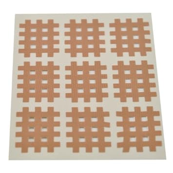Ks Kinesiologie Gittertape 2,7 cm x 2,1 cm 20 Bögen in Beige, Cross Tape, Cross Patches