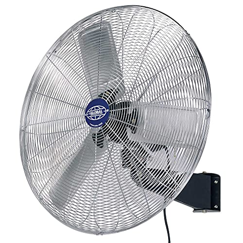 Global Industrial Deluxe Oscillating Wall Mount Fan, 30" Diameter, 1