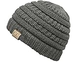 Kids Beanie (NO POM) - Heather Grey