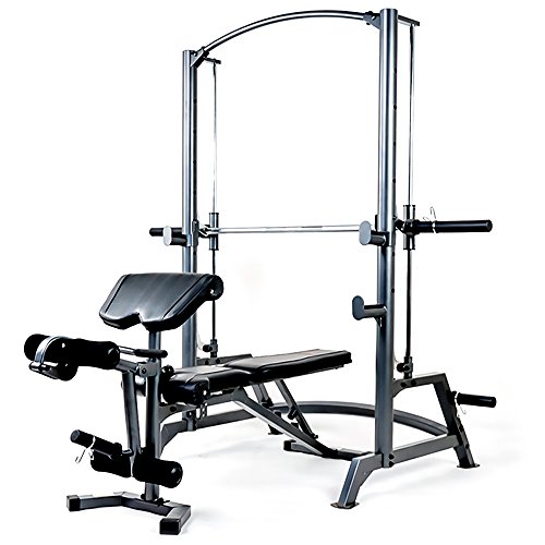Marcy SM-1050 Home Gym Smith Machine (Weight Bench of 600 lbs Weight Capacity, Adjustable Bench, Preacher Pad and Safe Home Training)