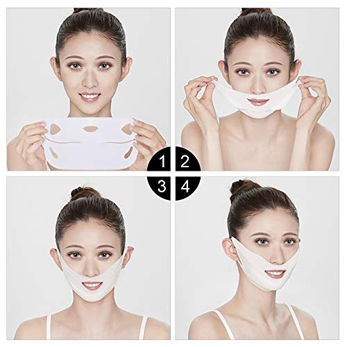 9Pcs 4D Double V Line Shaped Slimming Contour Face Mask Rosa Rugosa