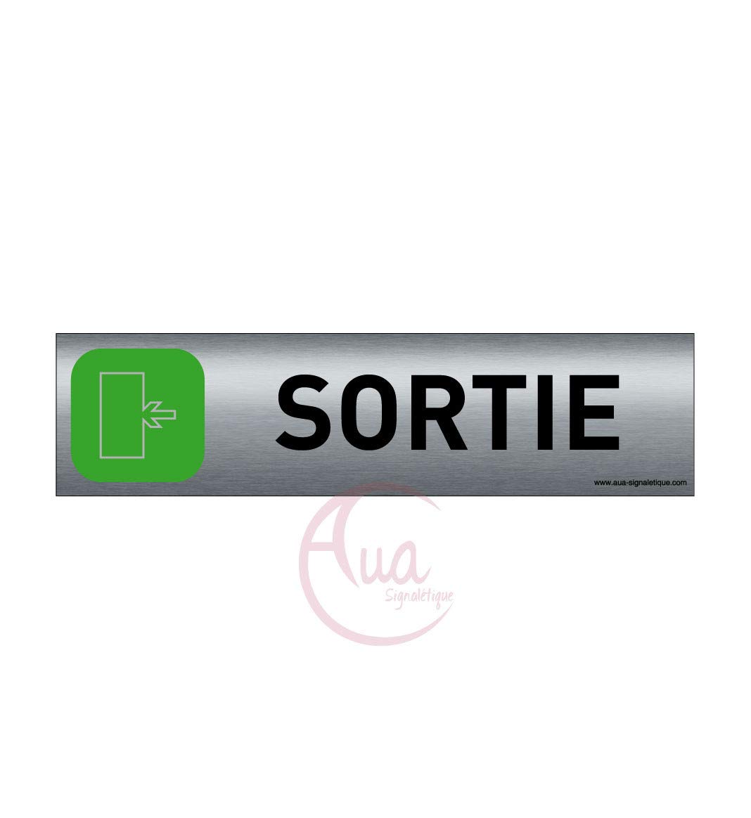 Plaque de porte aluminium brossé imprimé -Dimensions 200 x 50 mm - Double face adhésif au dos - Impression UV directement sur l'aluminium (Pas de contre collage) (Sortie gauche 2)