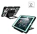Hocase Compatible with iPad 5th/6th Generation Case, Heavy Duty Shockproof Silicone Rubber+Hard Shell Hybrid Protective Case w/Rose Floral Print - Black/Teal