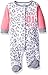 BON BEBE Baby Girls' Footed Snap Front Coverall with Applique